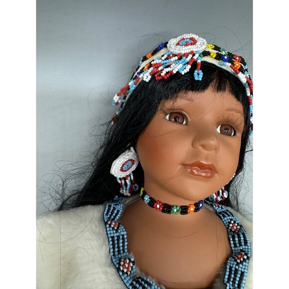 Traditions Doll Collection Native American-Inspired Porcelain Doll Beaded READ - Picture 5 of 16